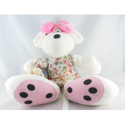 Doudou souris pull jaune noeud rose Diddlina DIDDL