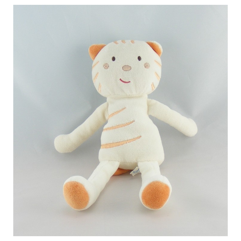 Doudou chat orange nez rouge SUCRE D'ORGE