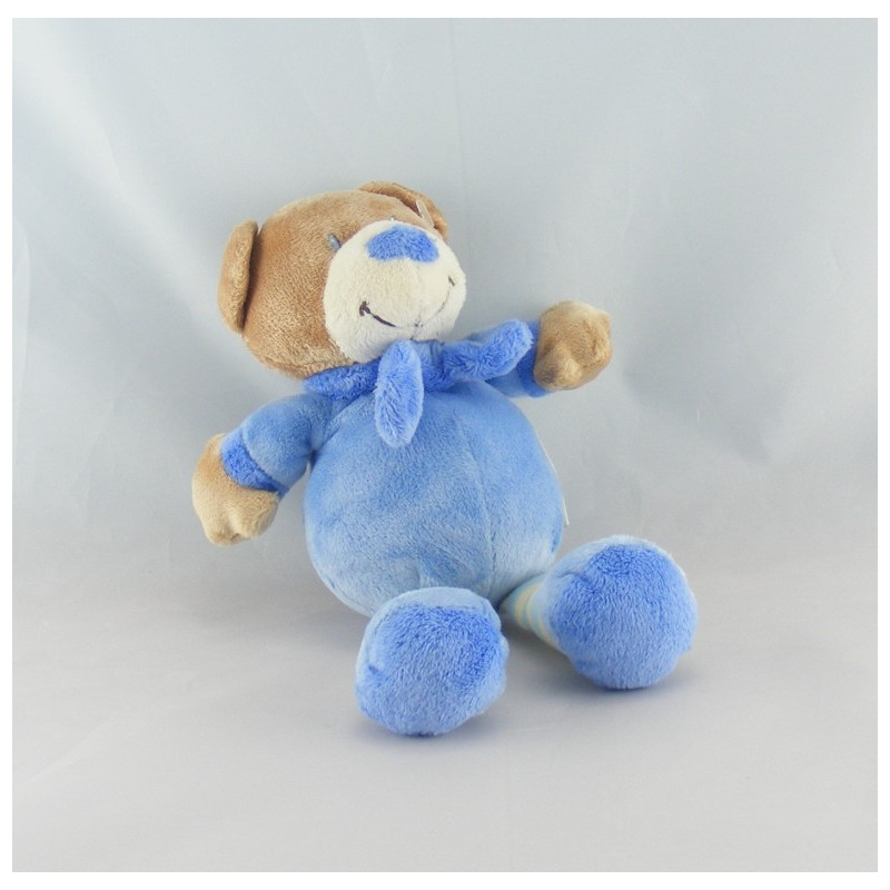 Doudou plat lapin bleu GRAIN DE BLE