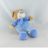 Doudou plat lapin bleu GRAIN DE BLE