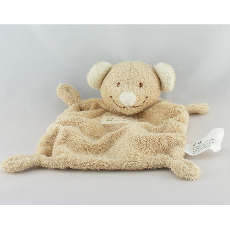Doudou plat souris écru Beige Je m'appelle NICOTOY