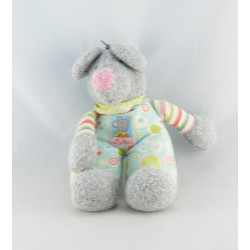 Doudou plat ours beige rayé bleu SIGIKID