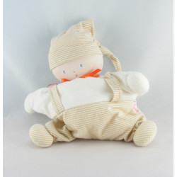 Doudou semi plat baby corolle lutin beige rayé Corolle