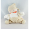 Doudou semi plat baby corolle lutin beige rayé Corolle