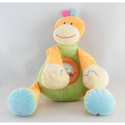 Doudou dinosaure orange vert ABC hochet DOUKIDOU