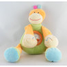 Doudou dinosaure orange vert ABC hochet DOUKIDOU