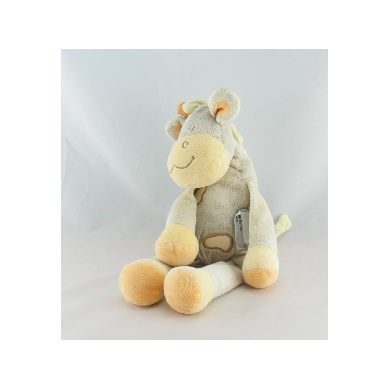 Doudou girafe jaune orange verte AMTOYS