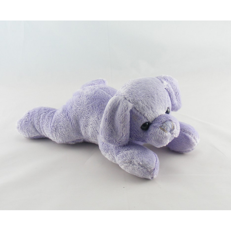 Doudou chiot chien violet mauve couché MAX ET SAX