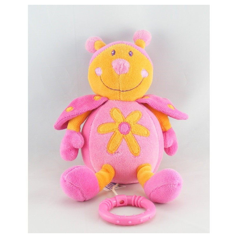 Doudou papillon coccinelle rose orange BABYSUN