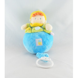 Doudou boule musicale garçon gris bordeaux NICOTOY