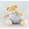 Doudou plat ours beige bleu vichy TAKINOU 