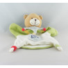 Doudou et compagnie plat ours arlequin mouchoir vert rouge