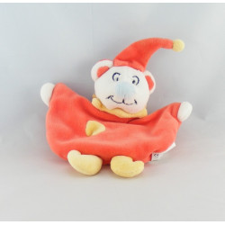 Doudou semi plat ours souris rose vert bonnet orange fleur AUCHAN