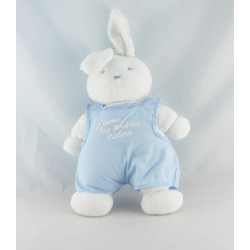 Doudou lapin blanc robe rose Tendres Calins KLORANE 
