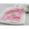 Doudou ours blanc avec mouchoir rose NICOTOY