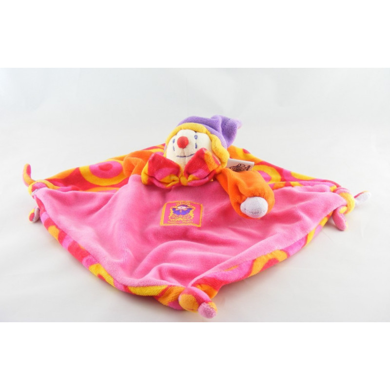Doudou plat Gino le clown rose MOULIN ROTY
