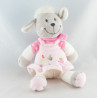 Doudou plat agneau mouton rose pois NICOTOY