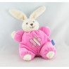 Doudou lapin bleu fleur DOUDI