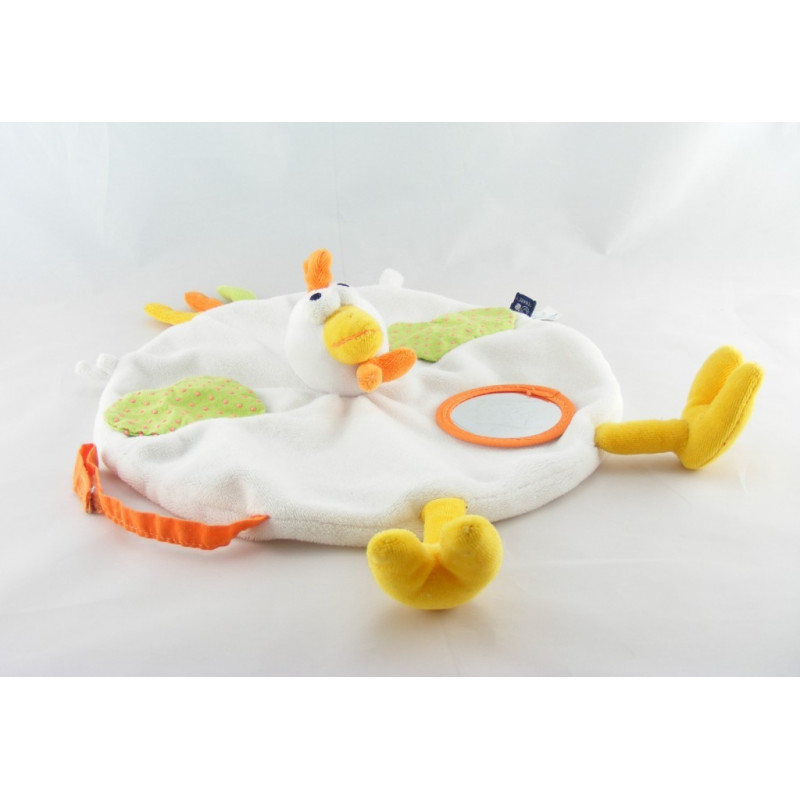 Doudou plat vert orange escargot SCRATCH