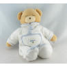 Doudou ours pyjama blanc vichy bleu KALOO