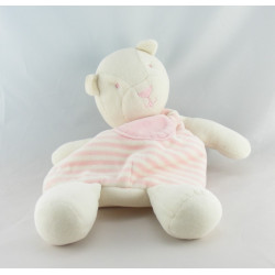 Doudou range pyjama ours blanc rayé jaune SIPLEC