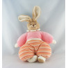 Doudou musical lapin blanc rose BUKOWSKI