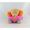 Doudou Ours patapouf orange rose vert abeille KALOO