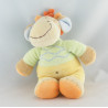 Doudou plat girafe jaune vert NICOTOY
