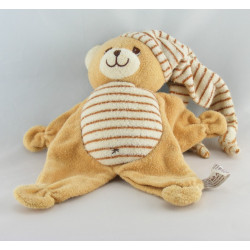 Doudou semi plat ours blanc marron ANNA CLUB PLUSH