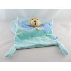 Doudou plat ours bleu Lagoon poisson KALOO