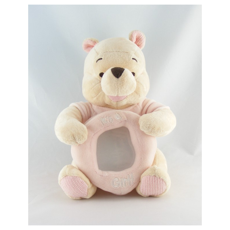 Doudou Winnie l'Ourson créme pull rose Disney 