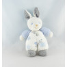 Doudou lapin blanc vichy bleu poule TARTINE ET CHOCOLAT