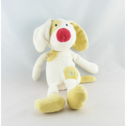 Doudou plat chien blanc gris orange vert cocard SUCRE D'ORGE 