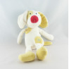Doudou plat chien blanc gris orange vert cocard SUCRE D'ORGE 