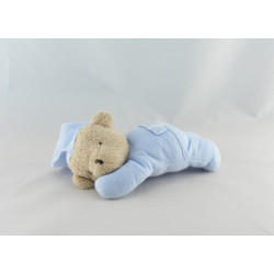 Doudou ours pyjama bleu avec coussin TARTINE ET CHOCOLAT