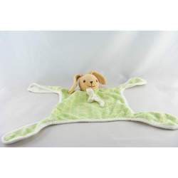 Doudou plat lapin carreaux vert NOUNOURS