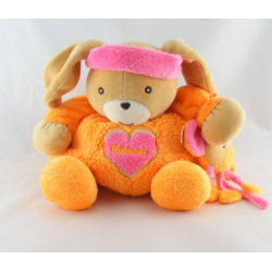 Doudou lapin orange bandeau rose TAKINOU