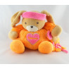 Doudou lapin orange bandeau rose TAKINOU