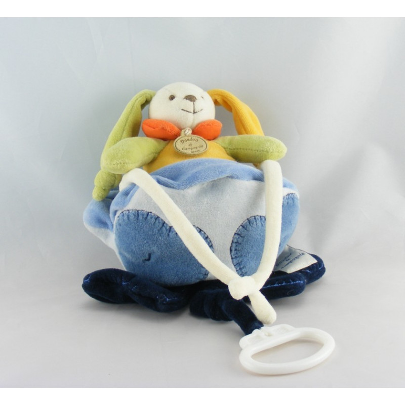 Doudou et compagnie musical lapin vert jaune nuage bleu P'tit doux