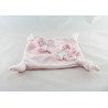 Doudou plat lapin Liliblue rose carré bleu fleur rose KALOO