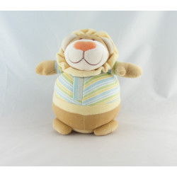Doudou hochet anneau lion bleu jaune KIMBALOO