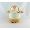 Doudou hochet anneau lion bleu jaune KIMBALOO