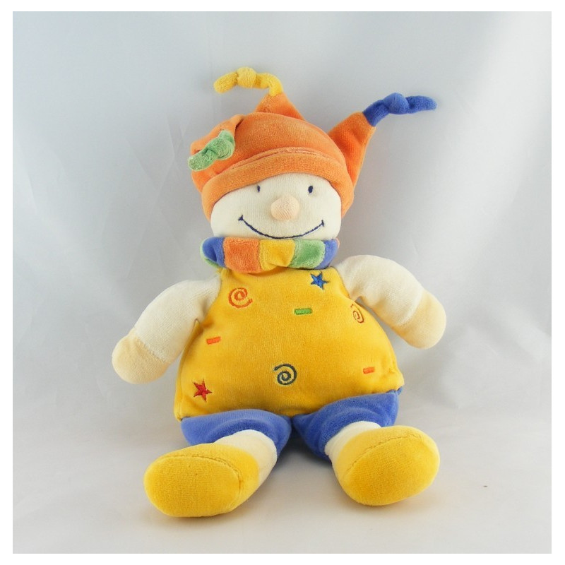 Doudou clown rose jaune NICOTOY