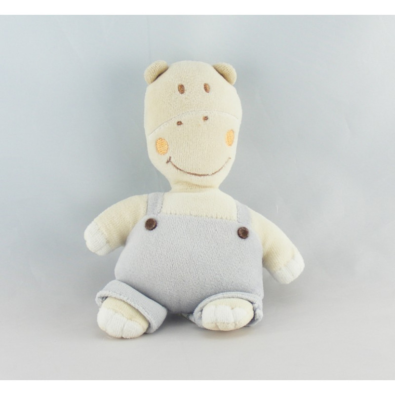 Doudou plat éponge souris bleu AUCHAN