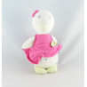 Doudou canard oiseau poussin blanc rose SERGENT MAJOR