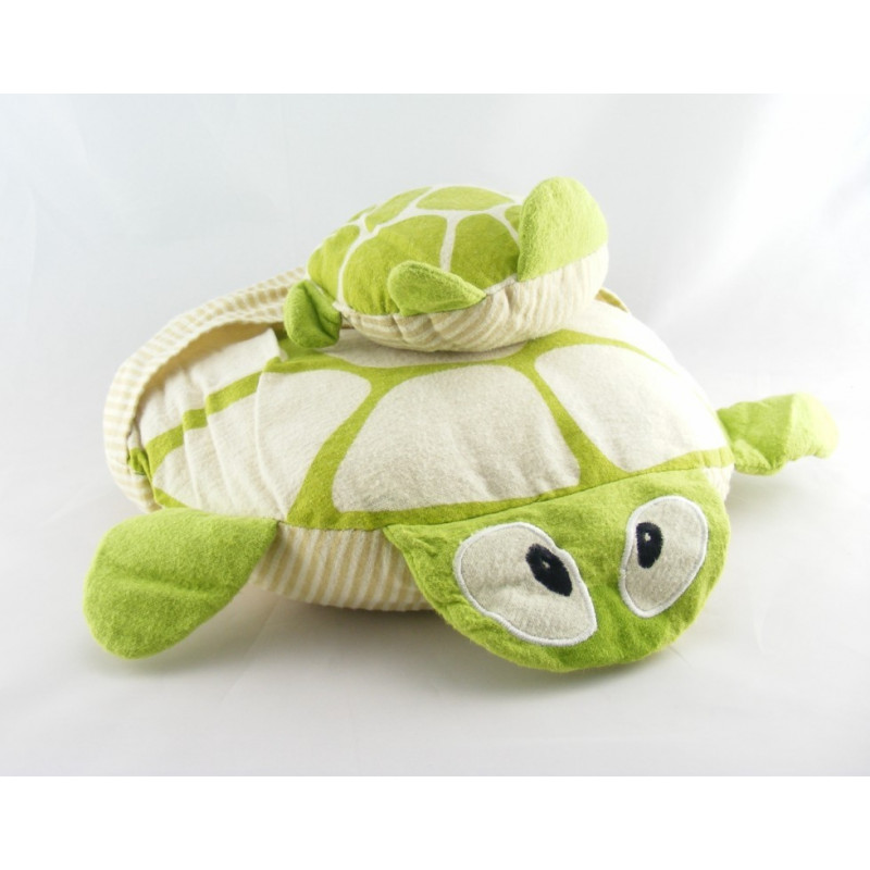 Doudou Coussin Tortue Vert Avec Bebe Vertbaudet