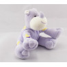 Doudou rhinocéros mauve coeur jaune violet KIMBALOO