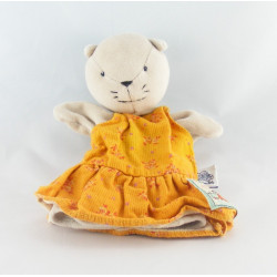 Doudou marionnette chat La Grande Famille MOULIN ROTY