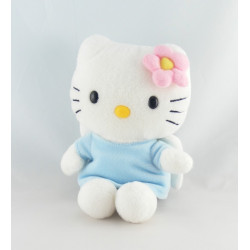 Doudou chat HELLO KITTY rose vert fleurs SANRIO LICENSE 