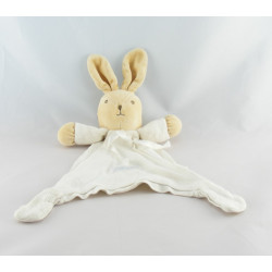 Doudou plat lapin blanc laine TAKINOU